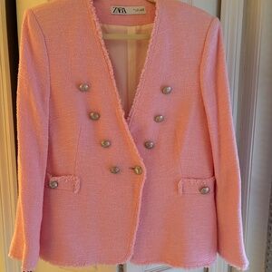 Zara Womens Pink Blazer Large